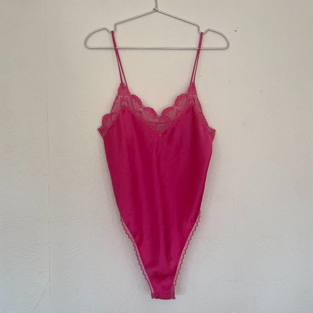 Fuchsia Vintage Victoria's Secret lingerie bodysuit